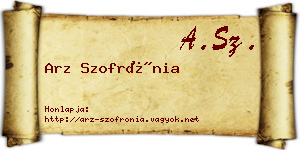 Arz Szofrónia névjegykártya